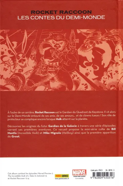 Verso de l'album Rocket Raccoon - Les Contes du Demi-Monde