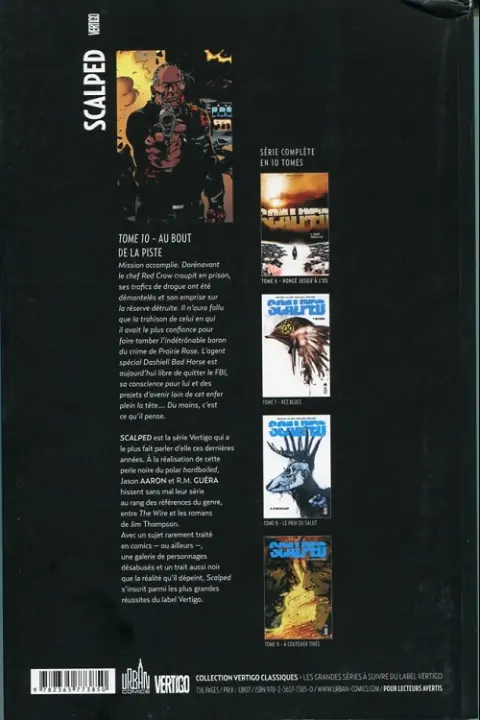 Verso de l'album Scalped Tome 10 Au bout de la piste