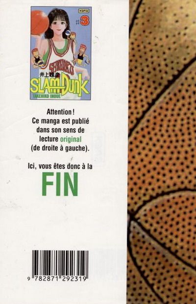 Verso de l'album Slam Dunk #3