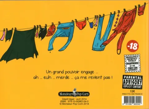 Verso de l'album Sticky Pants Tome 1 Ca colle et ça moule les bollocks