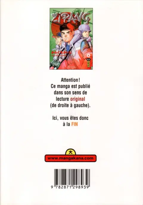 Verso de l'album Zipang 6