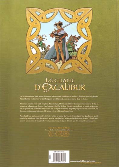Verso de l'album Le Chant d'Excalibur Tome 2 Le Sidhe aux Mille Charmes