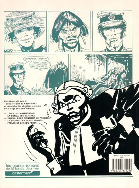 Verso de l'album Corto Maltese Tome 5 Toujours un peu plus loin