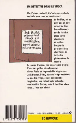 Verso de l'album Jack Palmer Tome 8 Un détective dans le Yucca