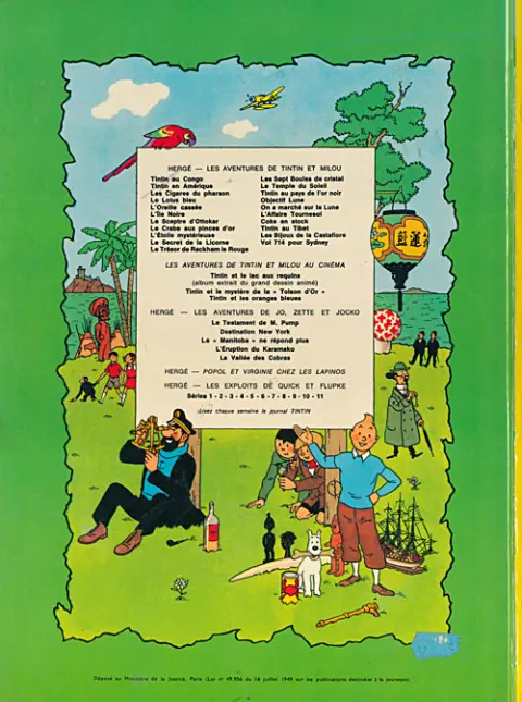 Verso de l'album Les Aventures de Jo, Zette et Jocko Tome 3 Le Rayon du Mystère 1er épisode, Le Manitoba ne répond plus