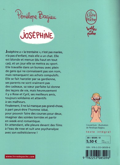 Verso de l'album Joséphine Tome 1