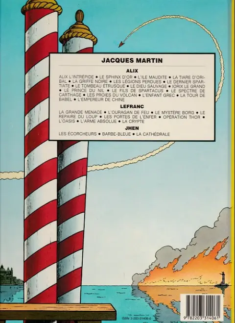 Verso de l'album Lefranc Tome 6 Opération Thor