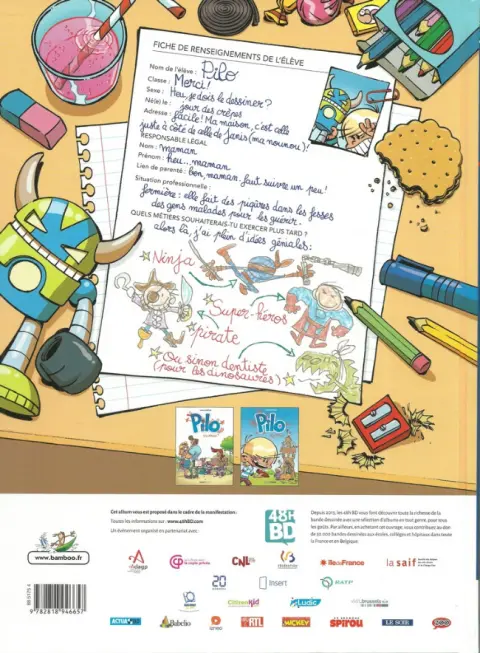 Verso de l'album Pilo Tome 1 Pilo, t'es sérieux ?