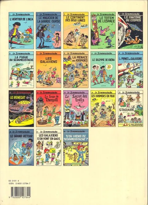 Verso de l'album Le Scrameustache Tome 10 Le prince des galaxiens