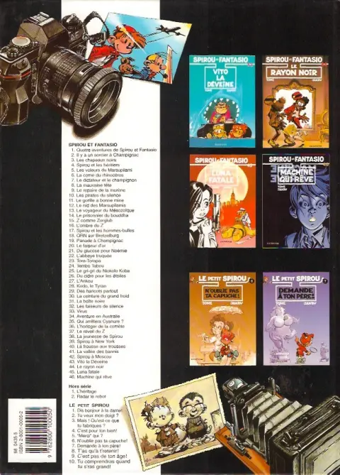 Verso de l'album Spirou et Fantasio Tome 3 Les chapeaux noirs