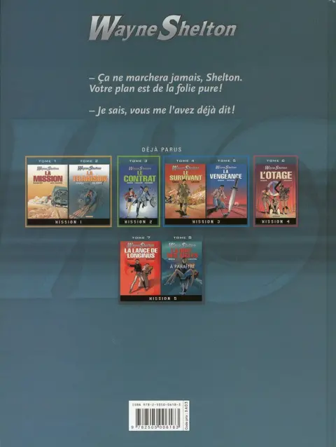 Verso de l'album Wayne Shelton Tome 2 La trahison