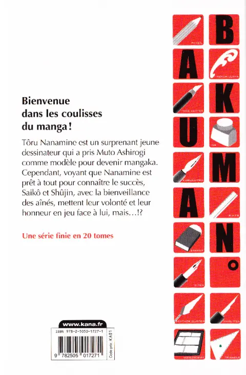 Verso de l'album Bakuman Tome 14 Duel psychologique et phrase choc