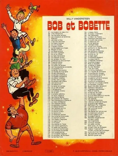 Verso de l'album Bob et Bobette Tome 196 Sachem gosier sec
