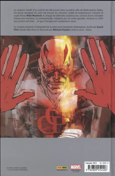 Verso de l'album Daredevil Redemption