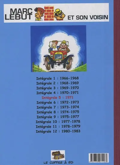 Verso de l'album Marc Lebut et son voisin Intégrale 5 1971