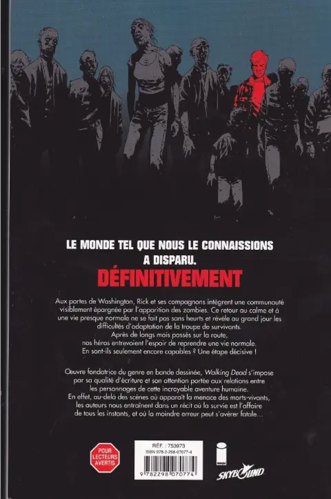 Verso de l'album Walking Dead Tomes 13 et 14 Point de non-retour - Piégés !