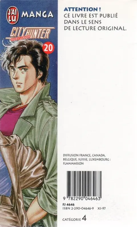 Verso de l'album City Hunter - Nicky Larson 20 Ce n'est qu'un au revoir...