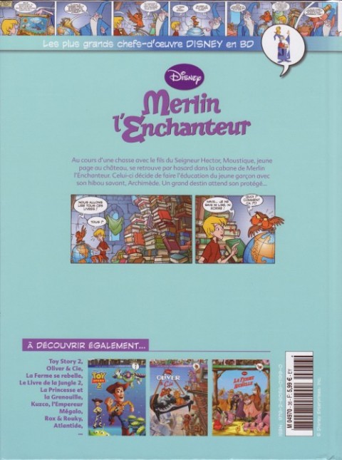 Verso de l'album Les plus grands chefs-d'œuvre Disney en BD Tome 36 Merlin l'enchanteur