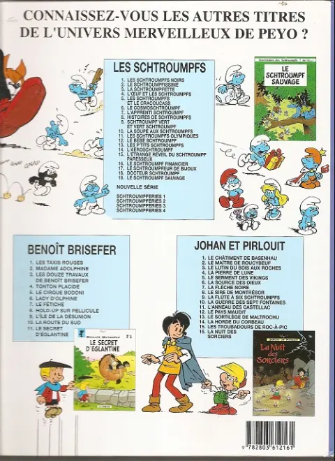 Verso de l'album Les Schtroumpfs Tome 18 Docteur schtroumpf