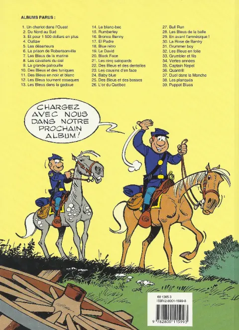 Verso de l'album Les Tuniques Bleues Tome 28 Les bleus de la balle