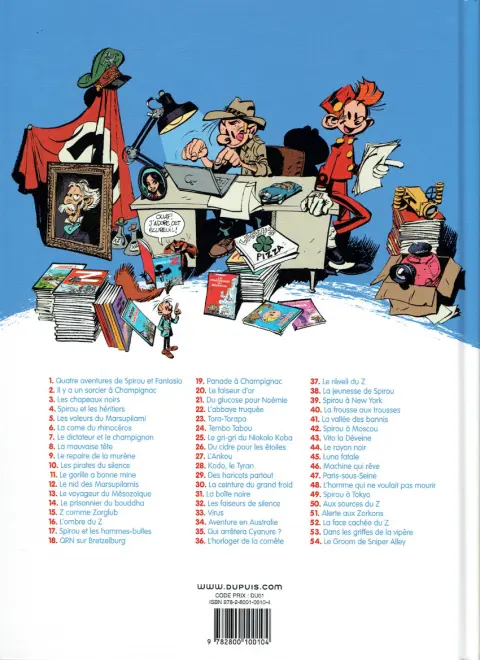 Verso de l'album Spirou et Fantasio Tome 8 La mauvaise tête