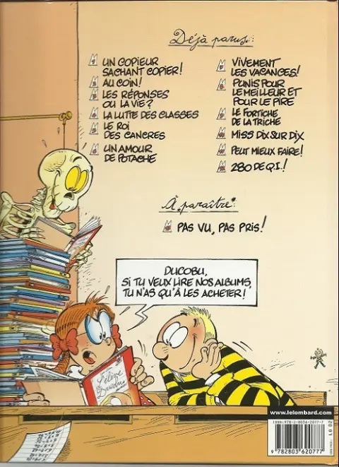 Verso de l'album L'Élève Ducobu Tome 11 Peut mieux faire!