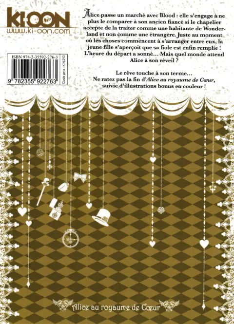 Verso de l'album Alice au royaume de Cœur 6