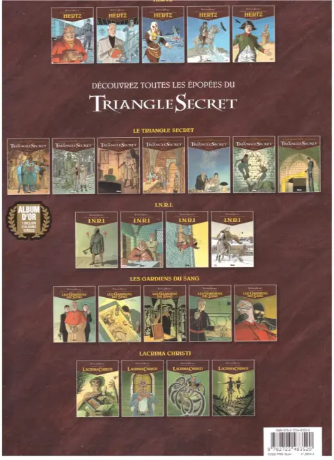 Verso de l'album Le Triangle secret - Hertz Tome 3 Le frère qui n'existait pas