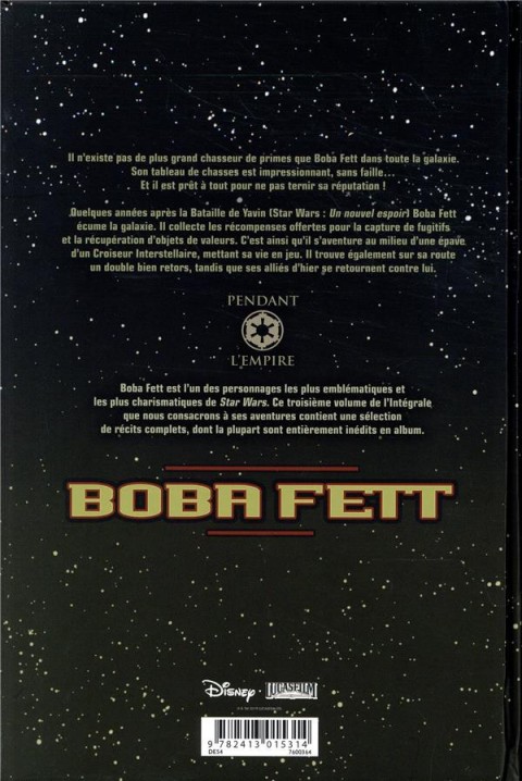 Verso de l'album Star Wars - Boba Fett Intégrale III