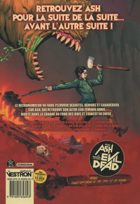 Verso de l'album Evil Dead 2 - La Série #1/3 Ash en Enfer