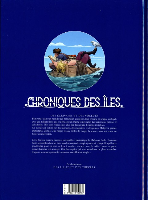 Verso de l'album Chroniques des îles Tome 1 Des écrivains et des voleurs