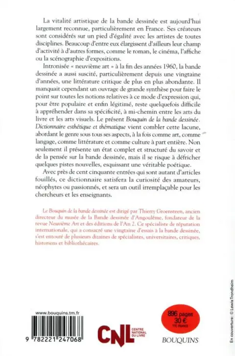 Verso de l'album Le bouquin de la bande dessinée