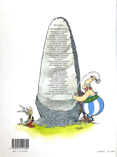 Verso de l'album Astérix Tome 7 Le Combat des Chefs
