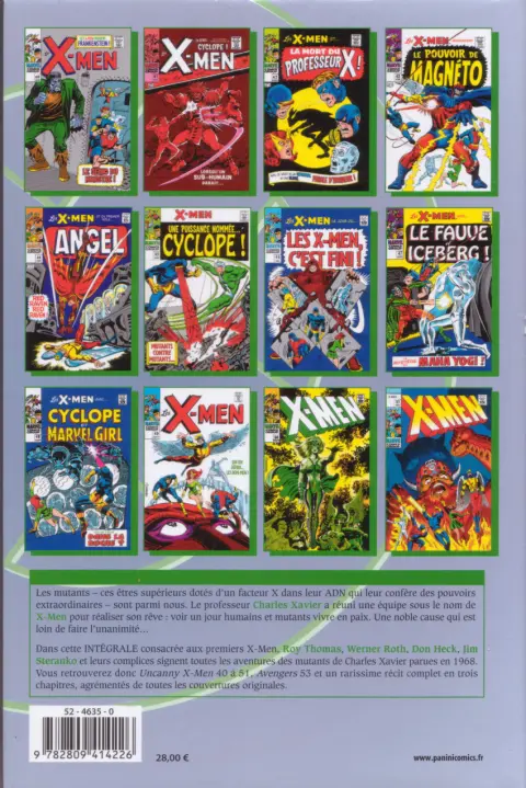 Verso de l'album X-Men L'intégrale Tome 19 1968