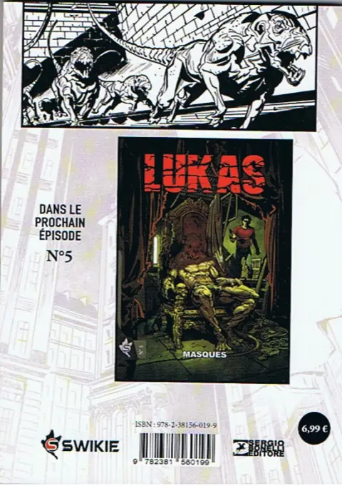 Verso de l'album Lukas / Lukas Reborn N° 4 Secrets