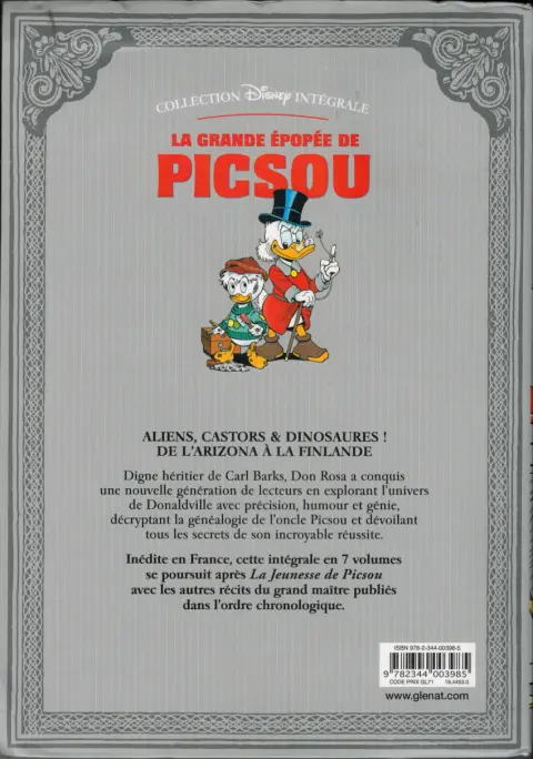 Verso de l'album La Grande Épopée de Picsou Tome VI La Vallée interdite et autres histoires