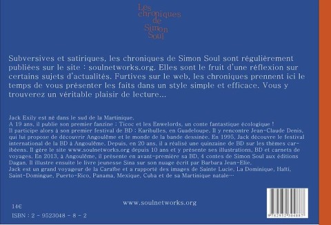 Verso de l'album Simon Soul Les chroniques de Simon Soul 1