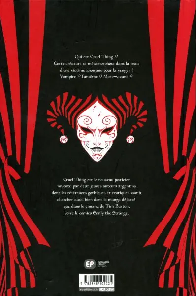 Verso de l'album Cruel thing Tome 1