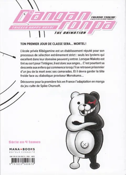 Verso de l'album Danganronpa - Trigger Happy Havoc 1