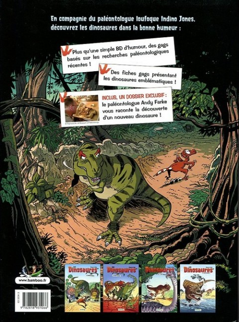 Verso de l'album Les Dinosaures en BD Tome 4