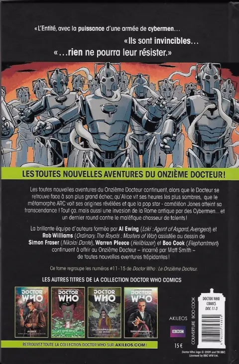 Verso de l'album Doctor Who (Les nouvelles aventures du onzième docteur) Tome 3 Conversion