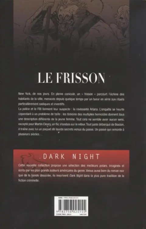 Verso de l'album Le Frisson