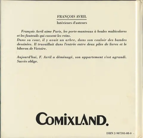 Verso de l'album Intérieurs d'auteurs