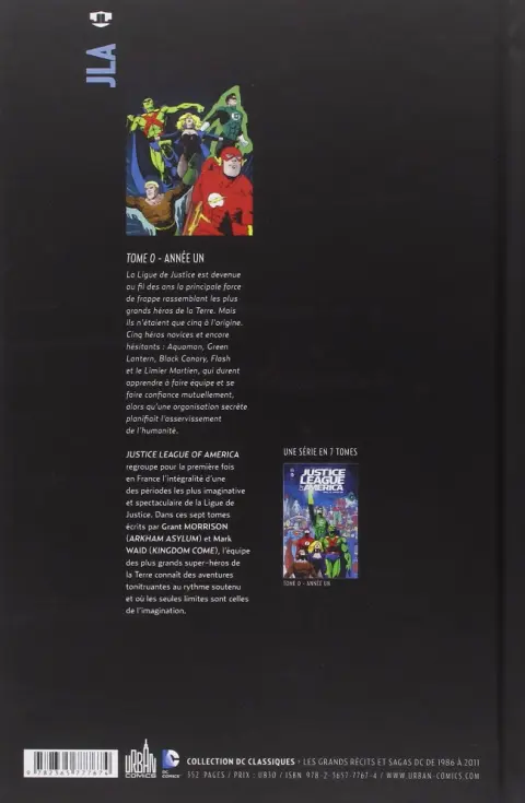 Verso de l'album Justice League of America Tome 0 Année un