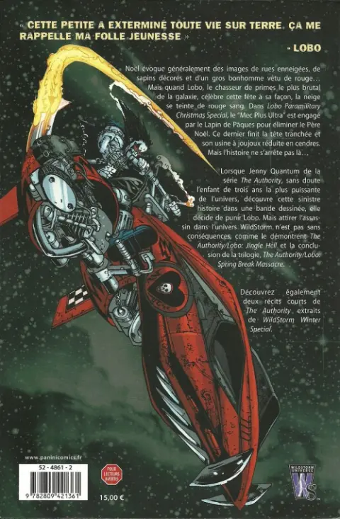Verso de l'album Lobo / The Authority Tome 1 Le cahier spécial de vacances