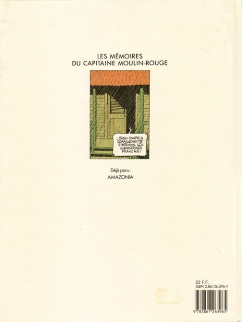 Verso de l'album Les mémoires du Capitaine Moulin-Rouge Tome 2 Tumuc-Humac