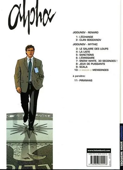 Verso de l'album Alpha Tome 10 Mensonges