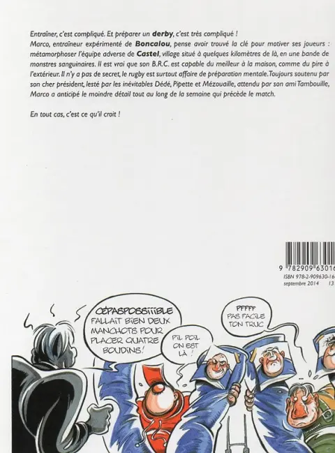 Verso de l'album Rugby de clocher Tome 2 Petit derby entre amis