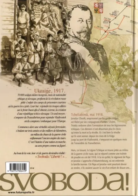 Verso de l'album Svoboda ! Tome 2 Iekaterinbourg, été 1918