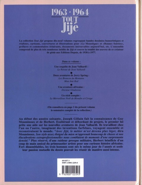Verso de l'album Tout Jijé Tome 10 1963-1964